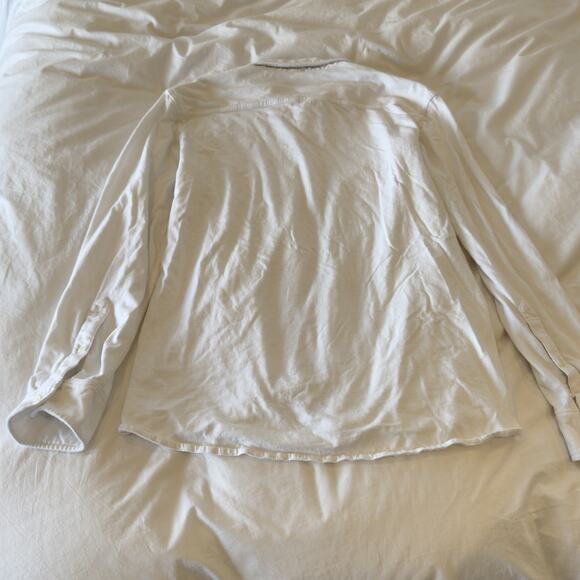 Faherty Organic Cotton White Button Up Long Sleeve Shirt Men XL - Picture 5 of 6